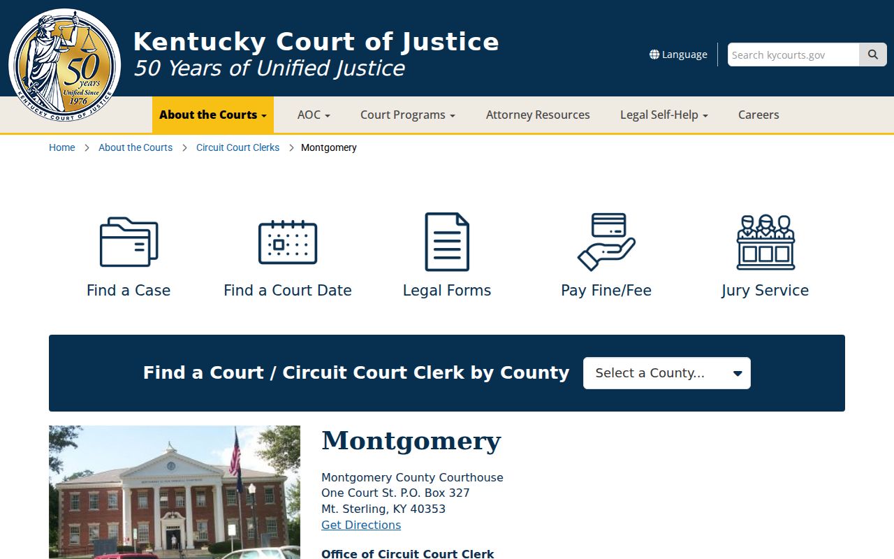 Montgomery County criminal court cases courthouse page