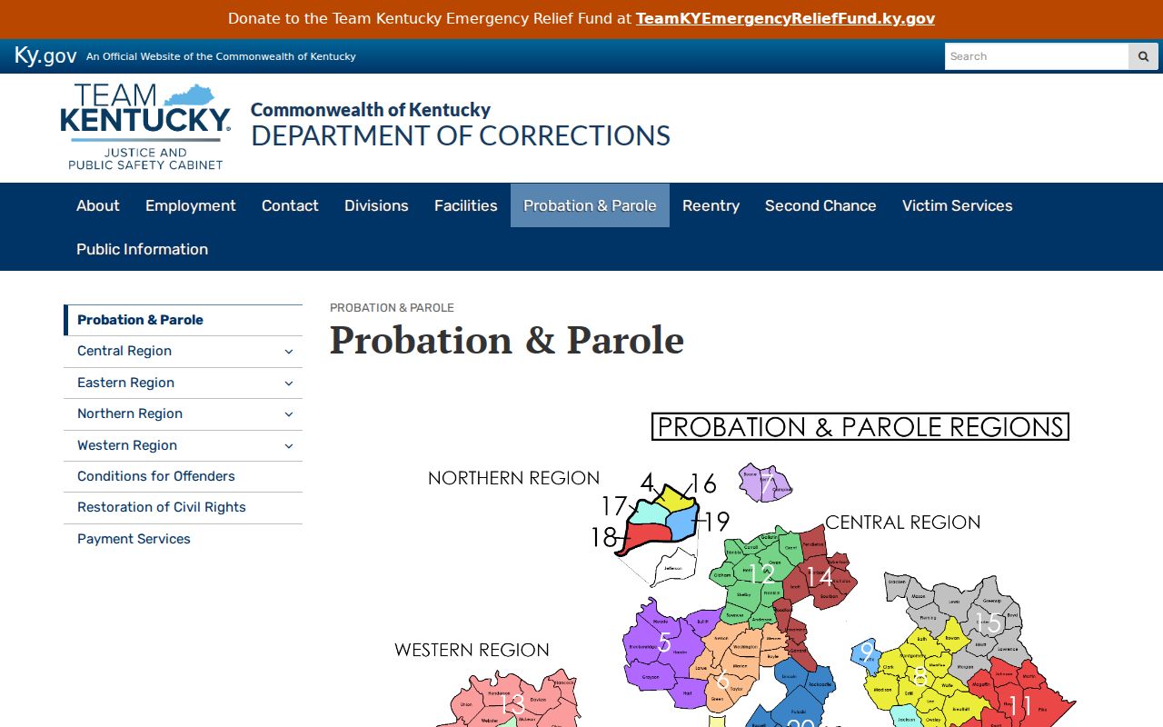 Kentucky supervision source for Montgomery County criminal records
